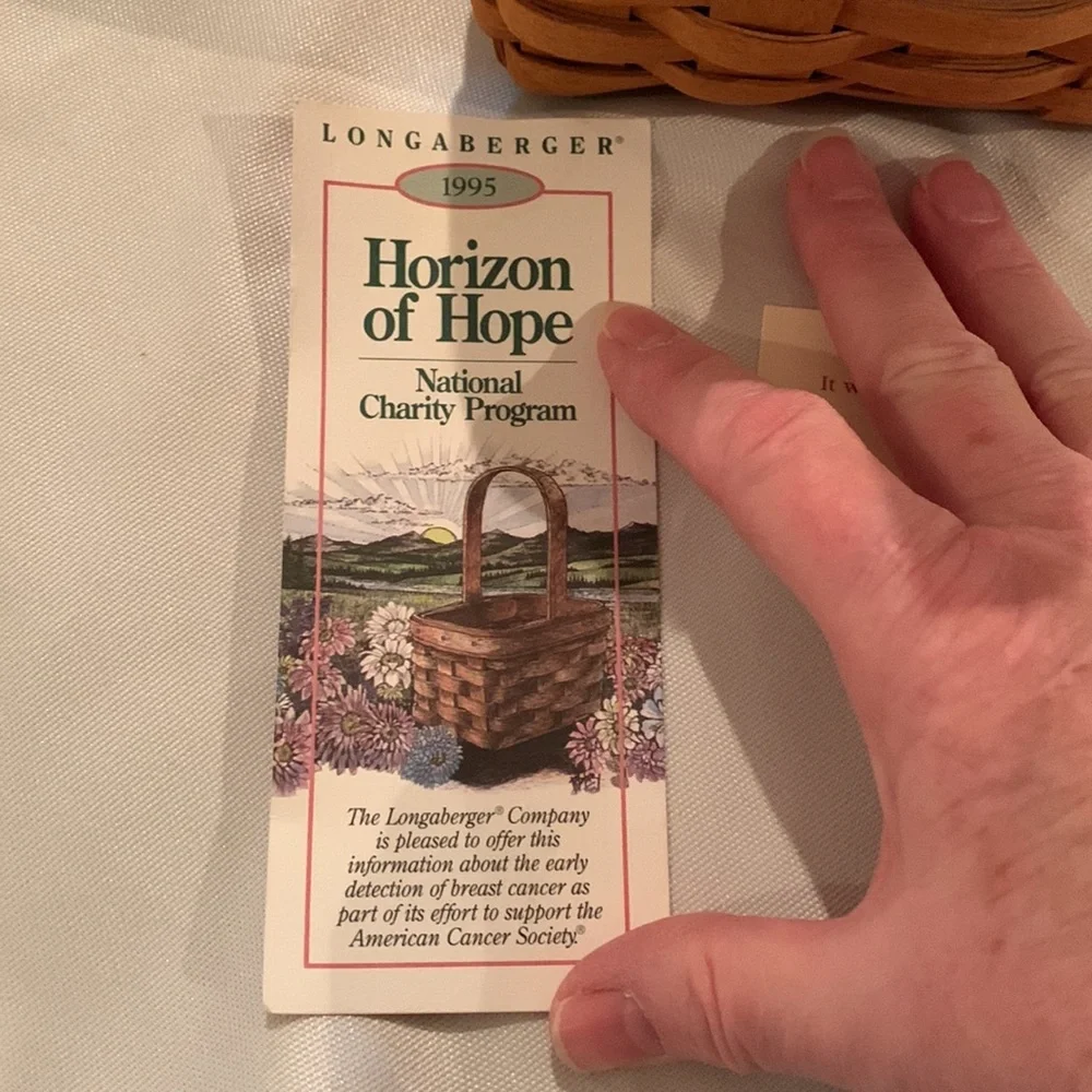 Longaberger 1995 Horizon Of Hope Cancer Basket. First In The Series. RARE